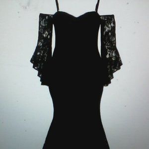 City Chic Black Lace Off the Shoulder Maxi Dress -